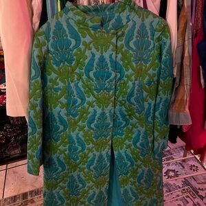 1950’s Elegant Blue and Green Women's Coat